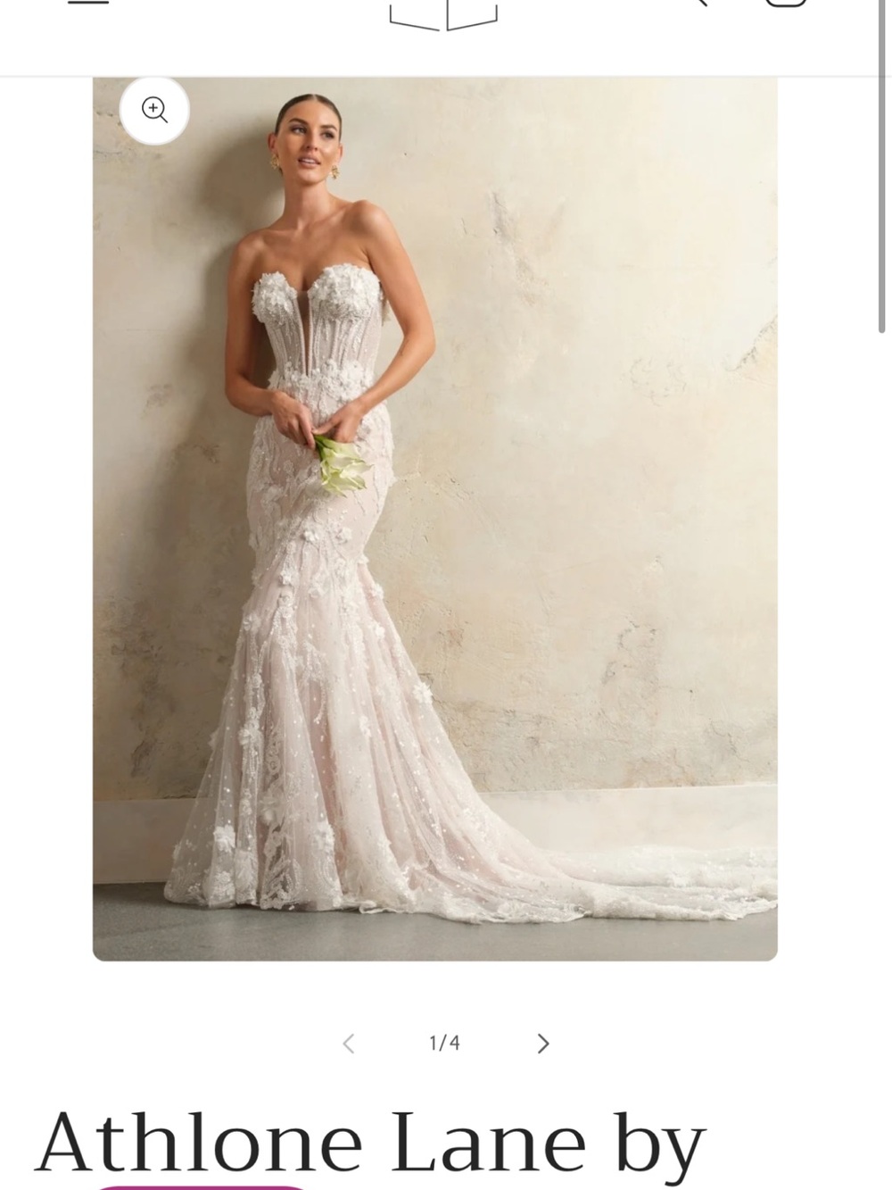 Sottero and Midgley Strapless Lace Athlone Lane by Sottero and Midgley: Ivory